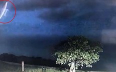 Images of a UFO seen during a thunderstorm by Australian police are shared online