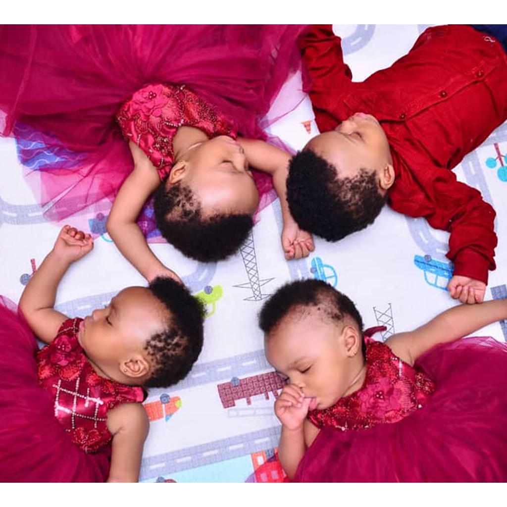 A Nigerian mother of twins celebrates the first birthday of her quadruplets – How Adorable!