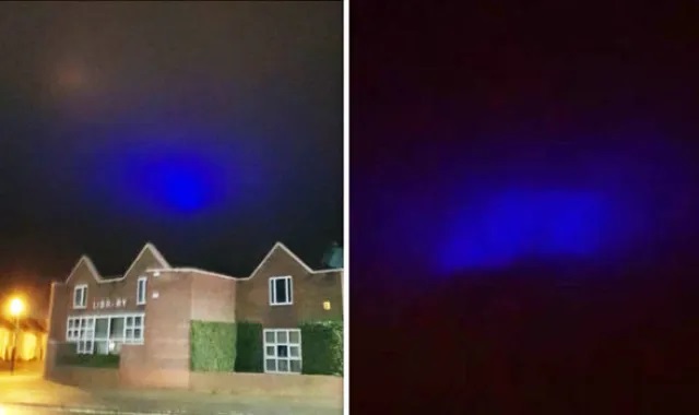 Unknown blue lights appear in the sky over the United Kingdom