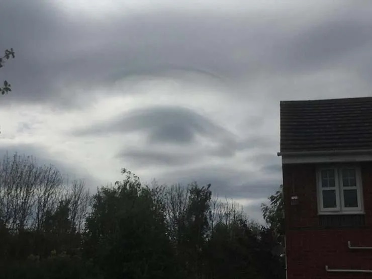 On the English city of Leeds, a huge eye appears