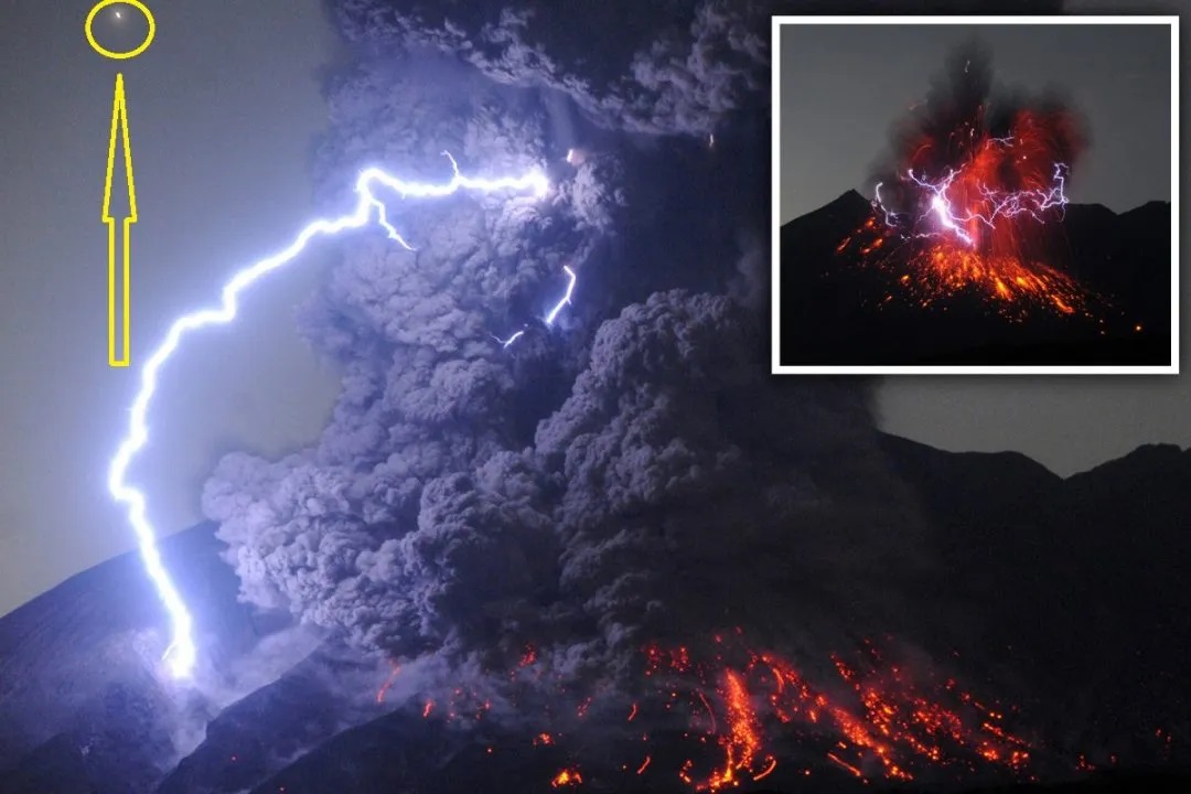 The cause of the high number of UFO encounters close to volcanic eruption